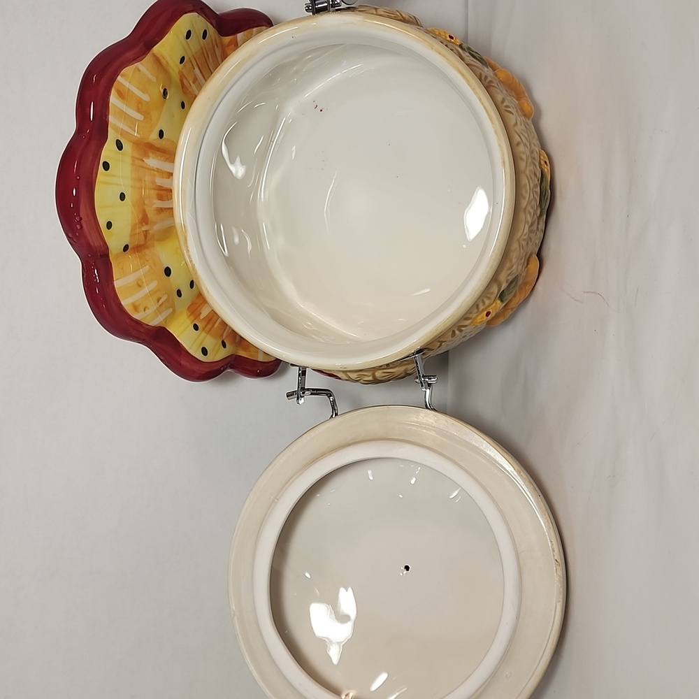 Turkey Biscuit Ceramic Cannister Jar  "Thanksgiving Theme" Home Decor Kitchen - Picture 11 of 12